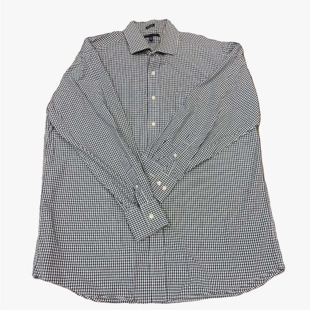 Tommy Hilfiger Navy and White Casual Button Down Shirt